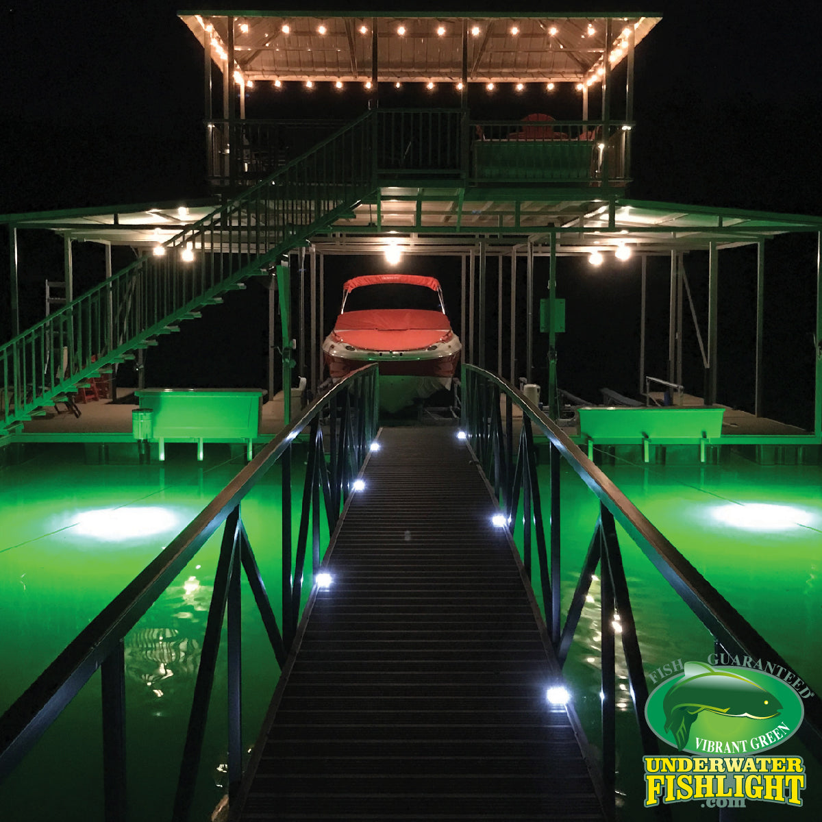 Extra Bright Quad <br> Fish Light For Docks image 1