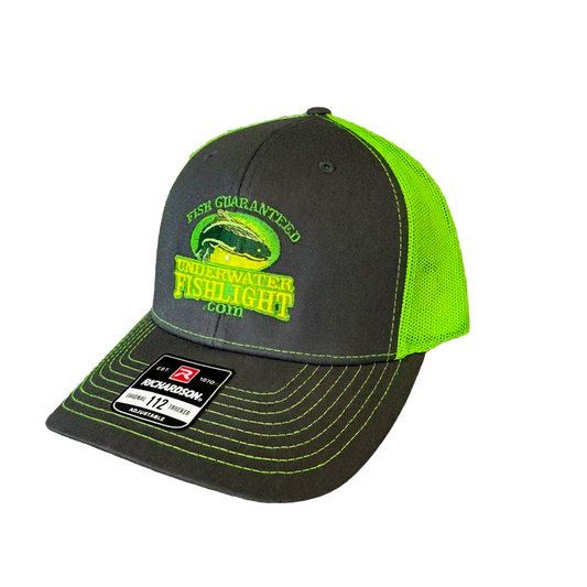 Snap Back Trucker Hat – Charcoal / Neon Green