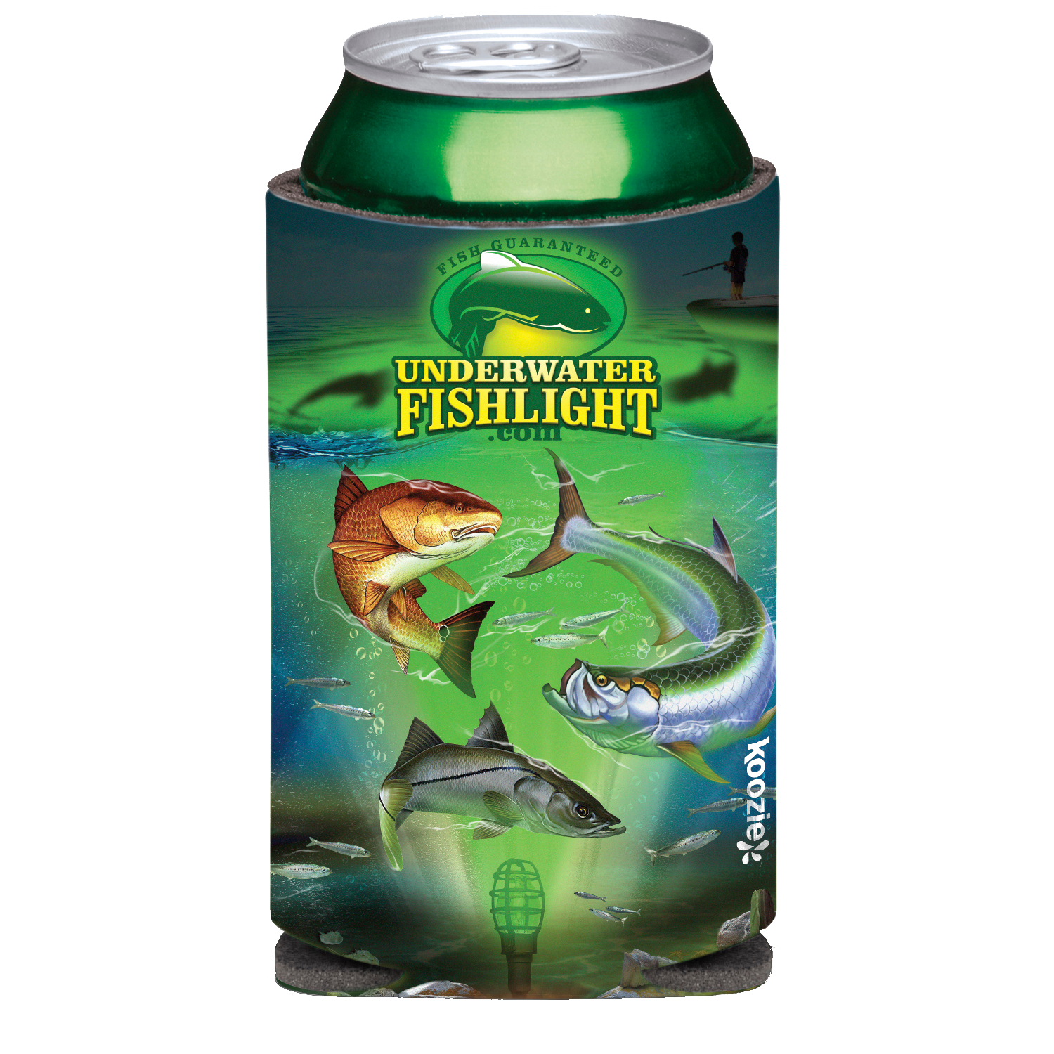 Underwater Fish Light Koozie image 0