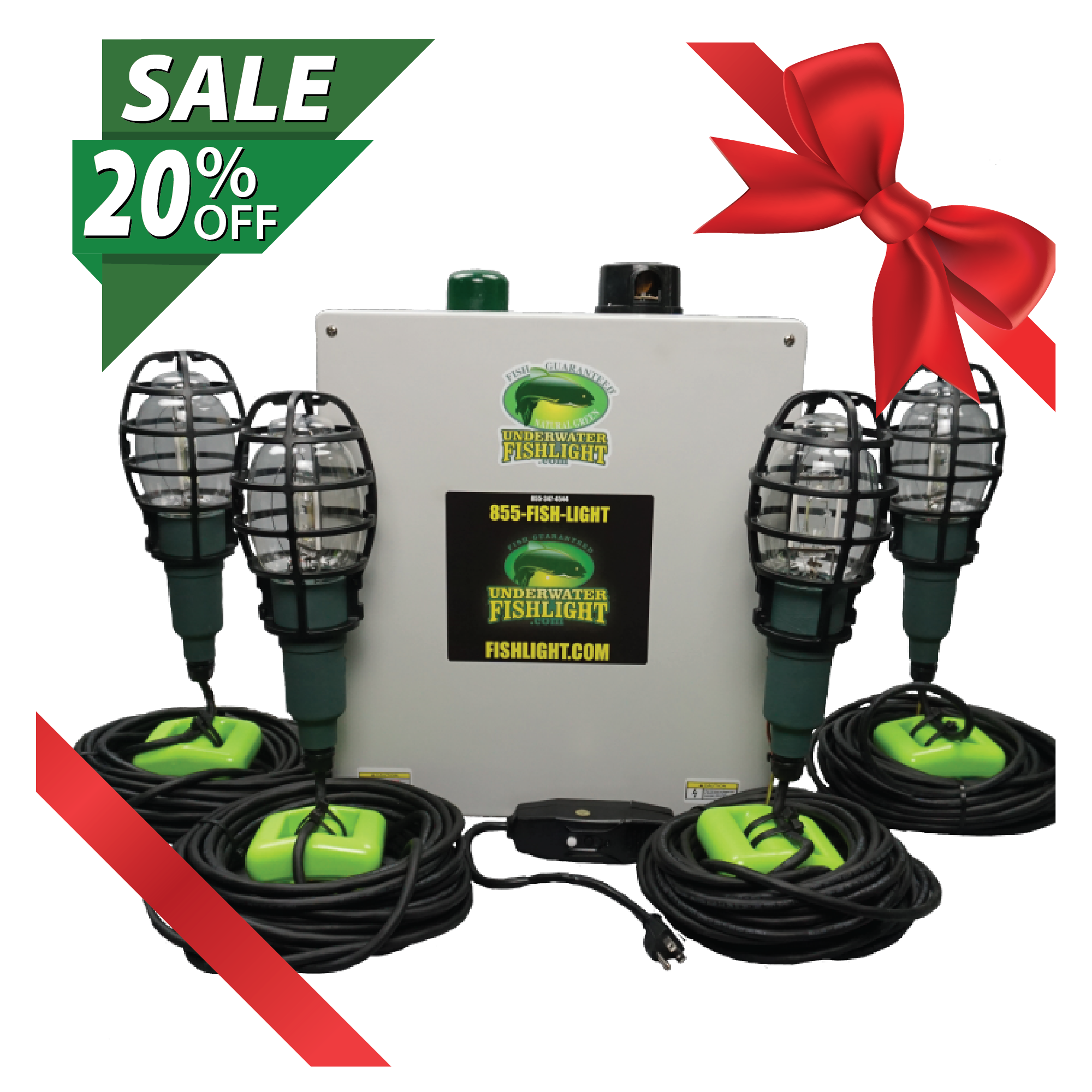 Extra Bright Quad <br> Fish Light For Docks