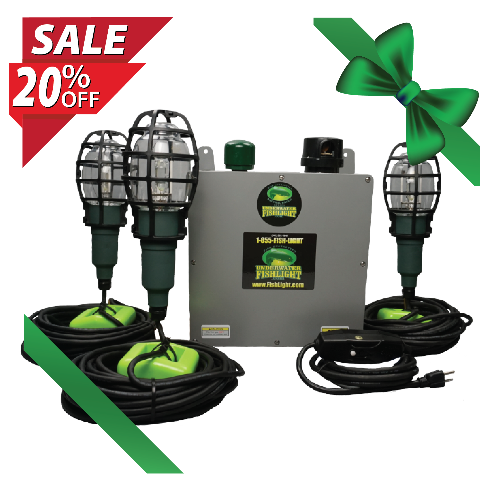 Extra Bright Triple <br> Fish Light For Docks